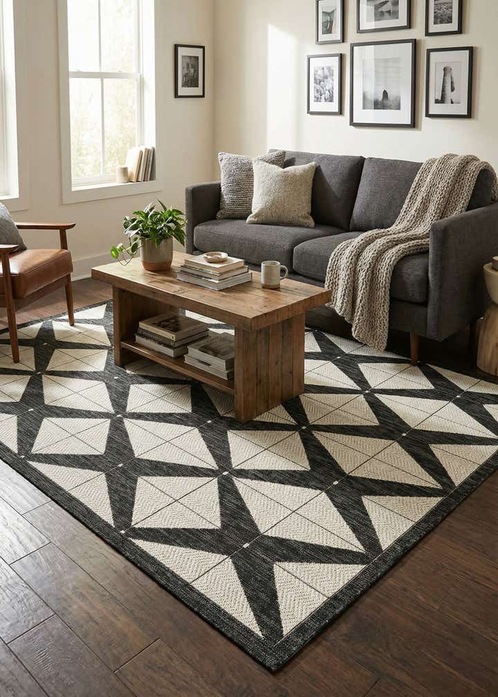 5' 3 x 8' Easy-Clean Modern Indoor / Outdoor Rug
