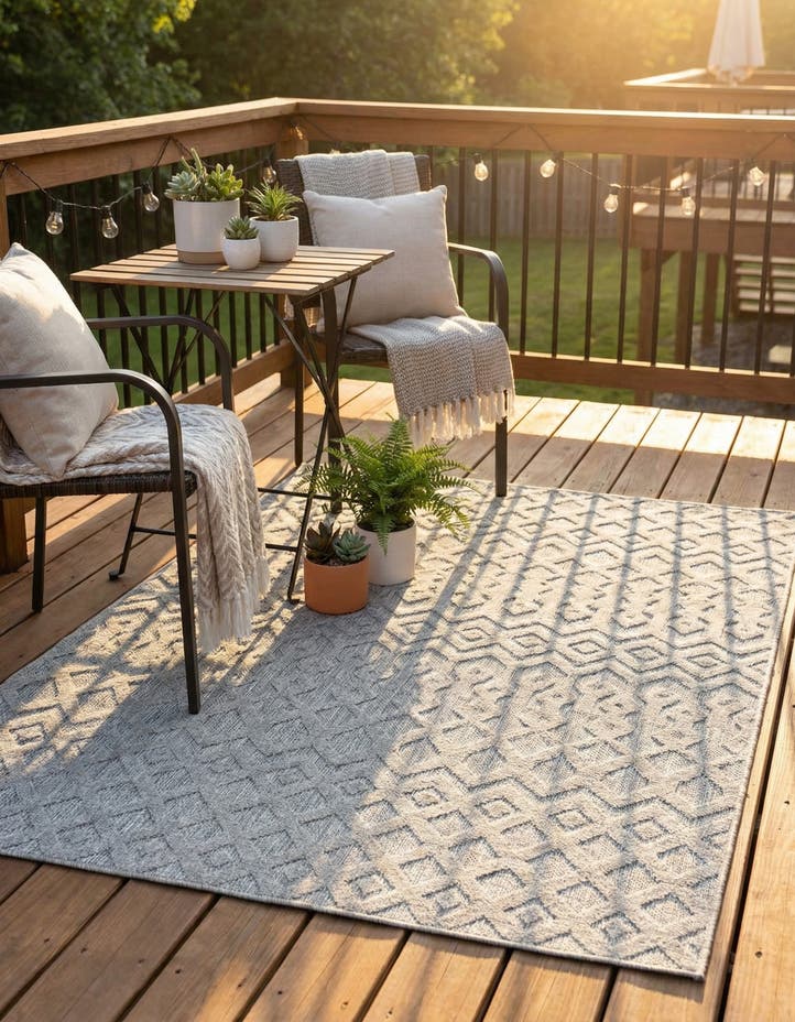 6' x 9' Easy-Clean Trellis Textured Indoor...