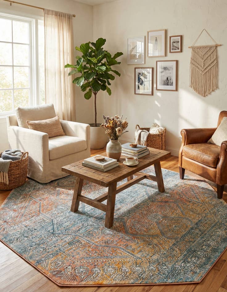 Detail image of 7' x 7' Newport Octagon Rug