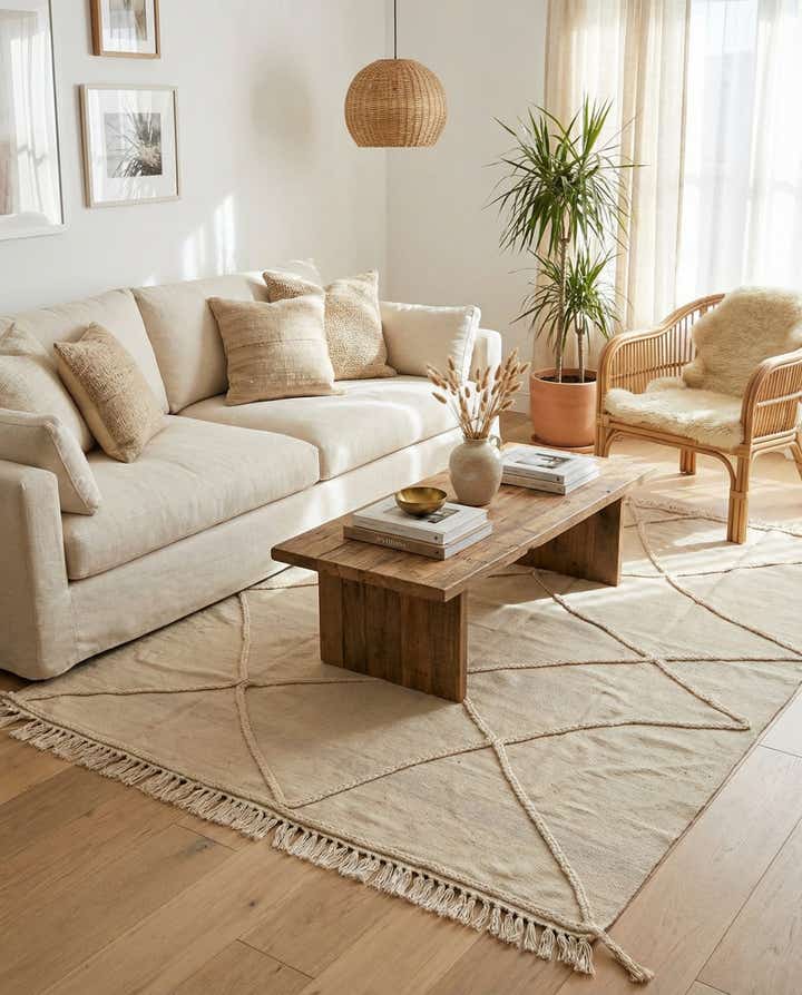 5' 7 x 7' 9 Hand Knotted Moroccan Wool Rug