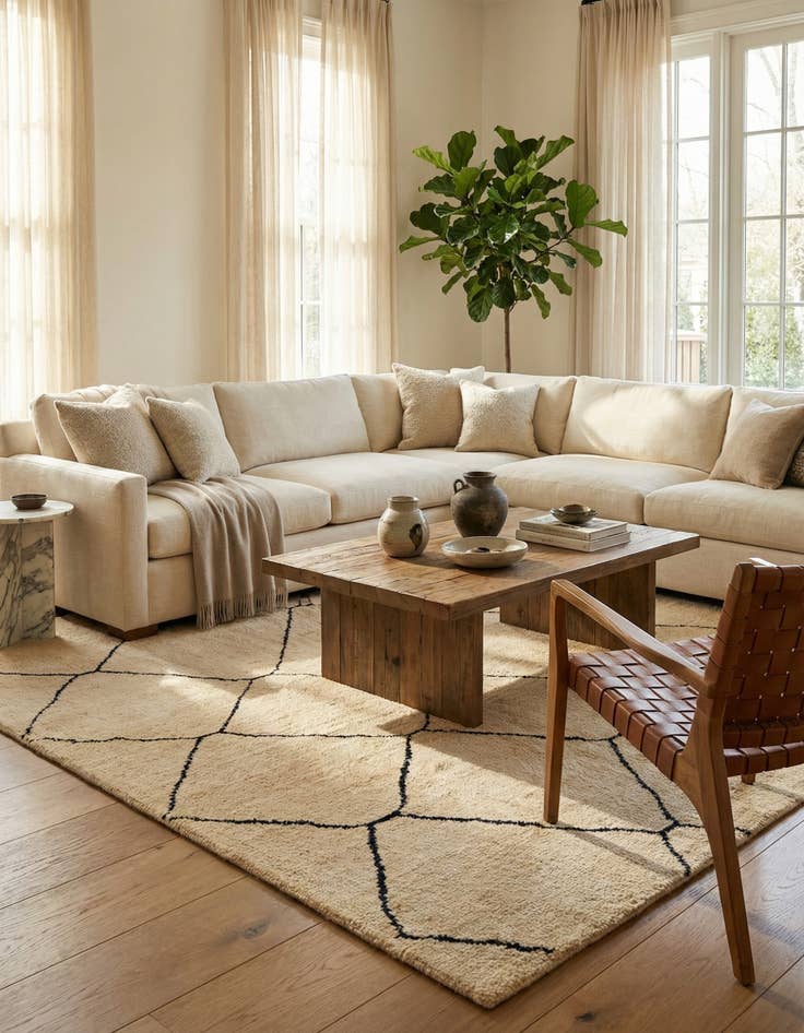 Detail image of 5' 9 x 7' 4  Hand Knotted Moroccan Wool Rug