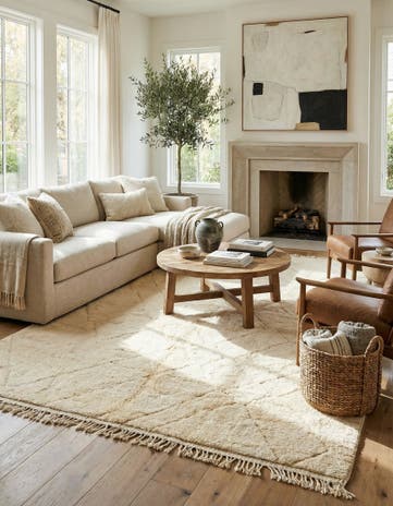 7' 4 x 11' 6 Hand Knotted Moroccan Wool Rug