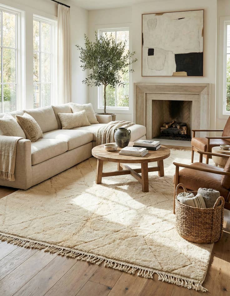 Detail image of 7' 4 x 11' 6  Hand Knotted Moroccan Wool Rug