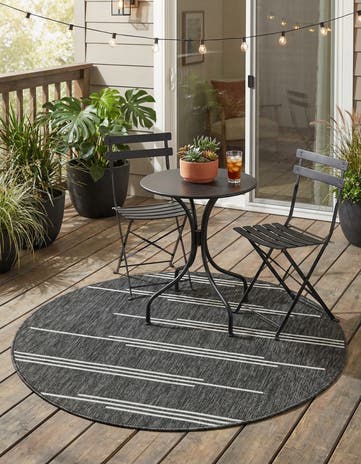 4' x 4' Easy-Clean Modern Indoor / Outdoor Round Rug