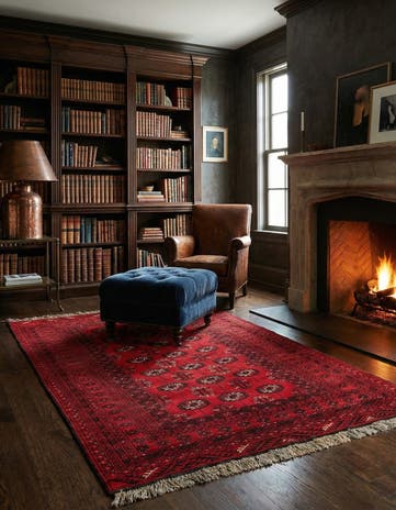 4' 1 x 6' 3 Hand Knotted Afghan Akhche Wool Rug
