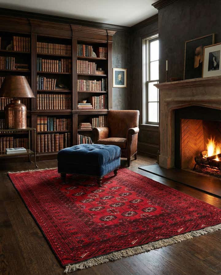 4' 1 x 6' 3 Hand Knotted Afghan Akhche Wool Rug