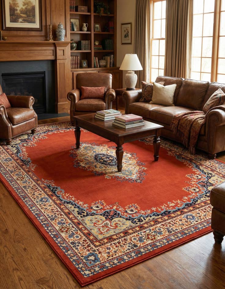 Detail image of 10' x 13' Mashad Design Rug