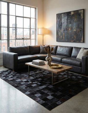 5' 3 x 8' 1 Cowhide - Patchwork Rug