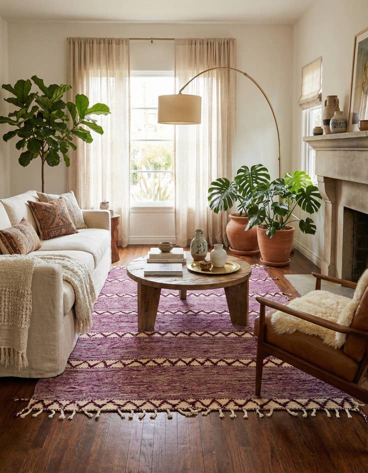 Detail image of 6' 2 x 10'  Hand Knotted Moroccan Wool Rug