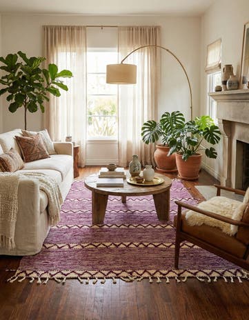 6' 2 x 10' Hand Knotted Moroccan Wool Rug