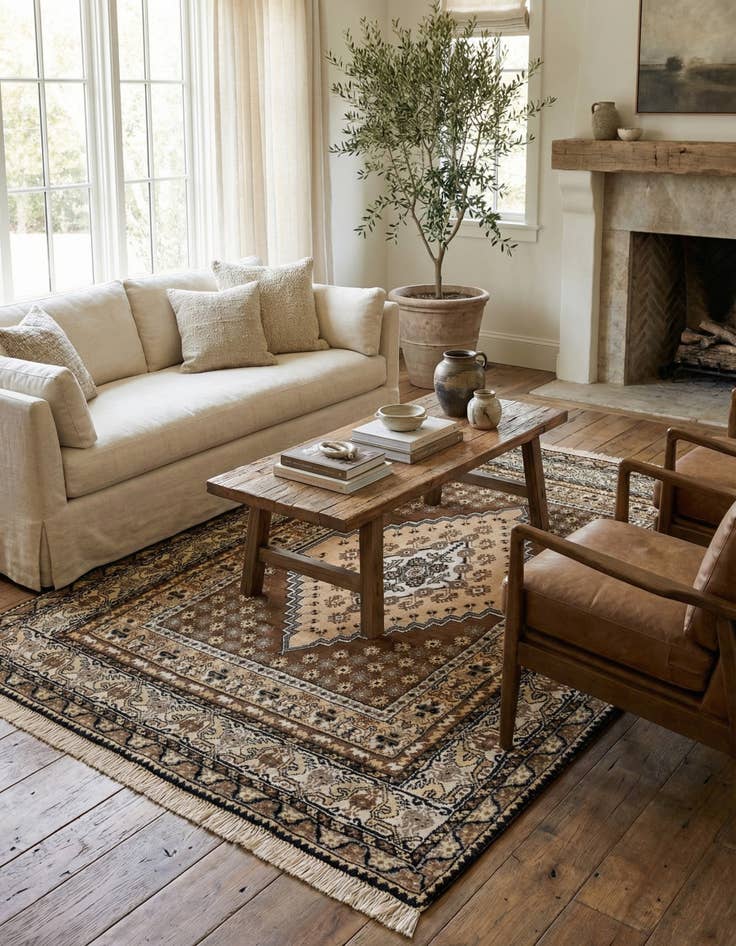 Detail image of 6' 7 x 9' 3  Hand Knotted Moroccan Wool Rug