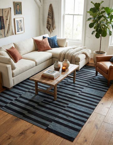 5' 8 x 8' 2 Hand Woven Kilim Patchwork Wool Rug