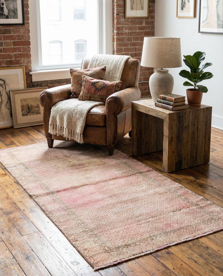 Detail image of 3' 1 x 6' 7 Hand Knotted Ultra Vintage Persian Wool Runner Rug