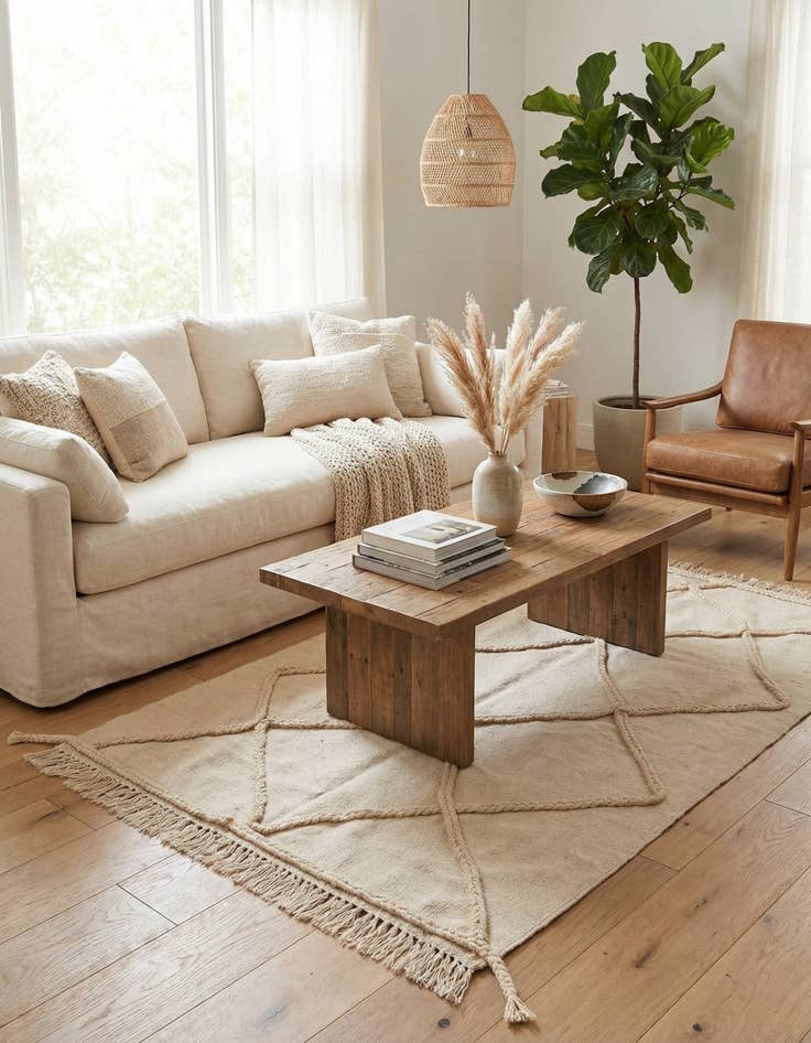 Detail image of 3' 5 x 5' 1  Hand Knotted Moroccan Wool Rug