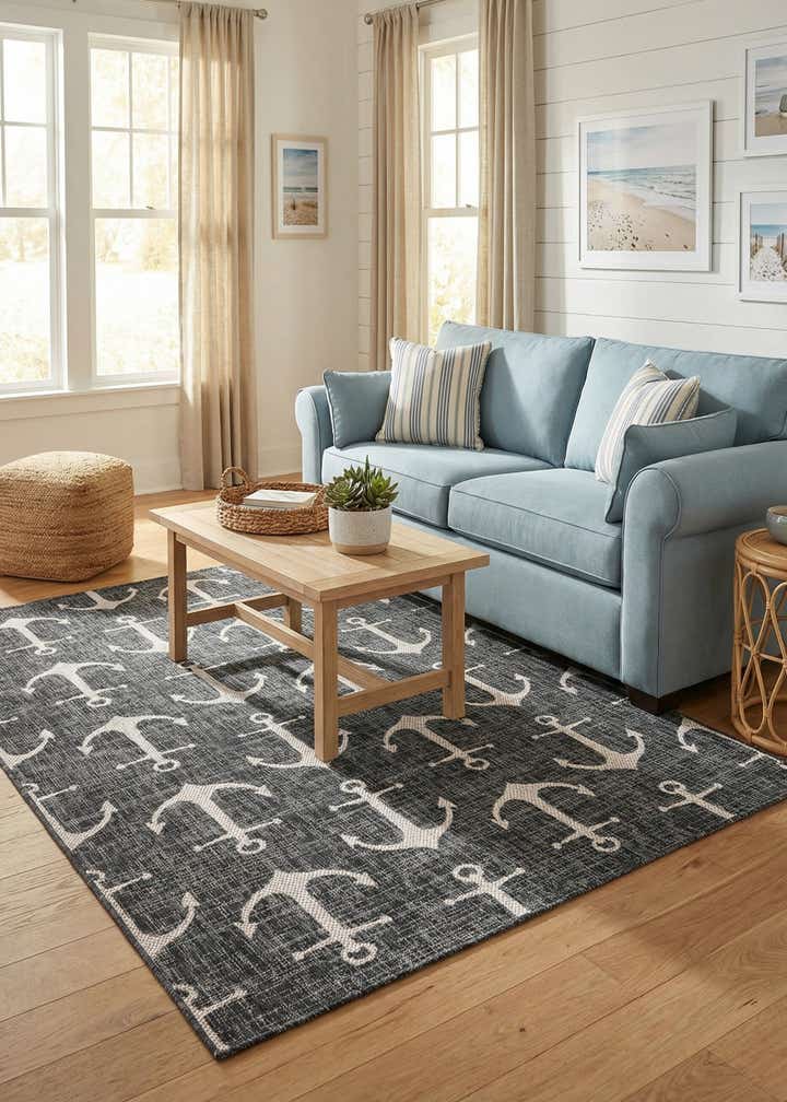 5' 3 x 8' Easy-Clean Coastal Indoor / Outdoor Rug