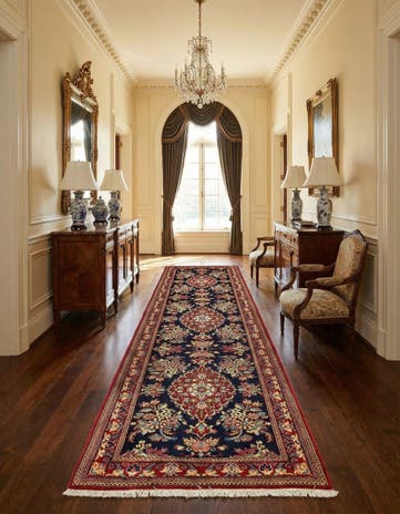 2' 10 x 13' 1 Hand Knotted Qom Persian Runner Rug