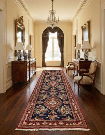 2' 10 x 13' 1 Hand Knotted Qom Persian Runner Rug