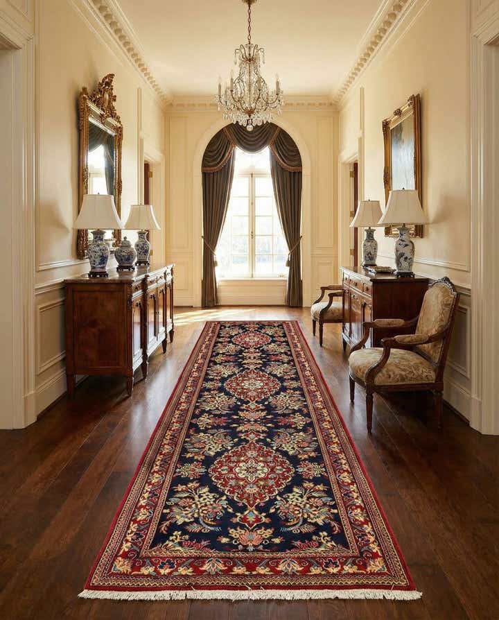 2' 10 x 13' 1 Hand Knotted Qom Persian Runner Rug