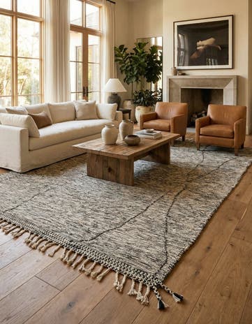9' 6 x 12' 9 Hand Knotted Moroccan Wool Rug