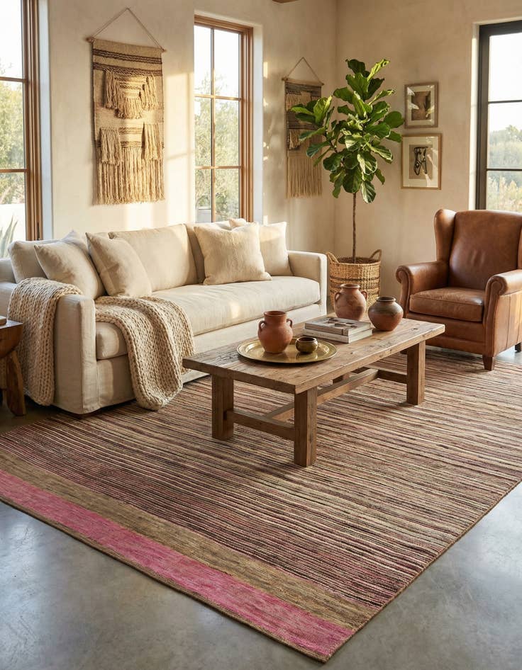 Detail image of  8' x 10'  Hand Knotted Moroccan Wool Rug