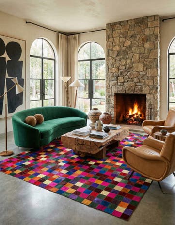 7' 11 x 9' 10 Cowhide - Patchwork Rug
