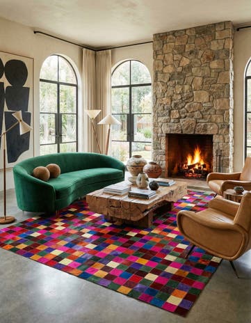 7' 11 x 9' 10 Cowhide - Patchwork Rug