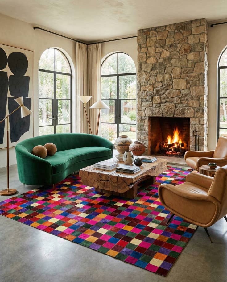 Detail image of 7' 11 x 9' 10 Cowhide - Patchwork Rug