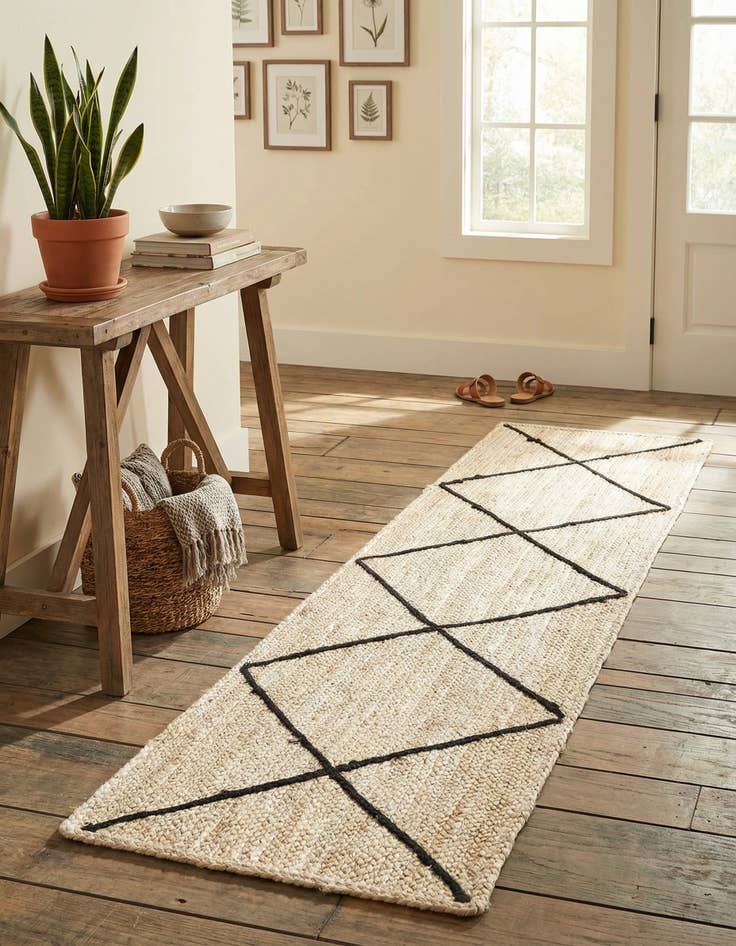 Detail image of  2' 2 x 8' 2  Hand Braided Jute Runner Rug