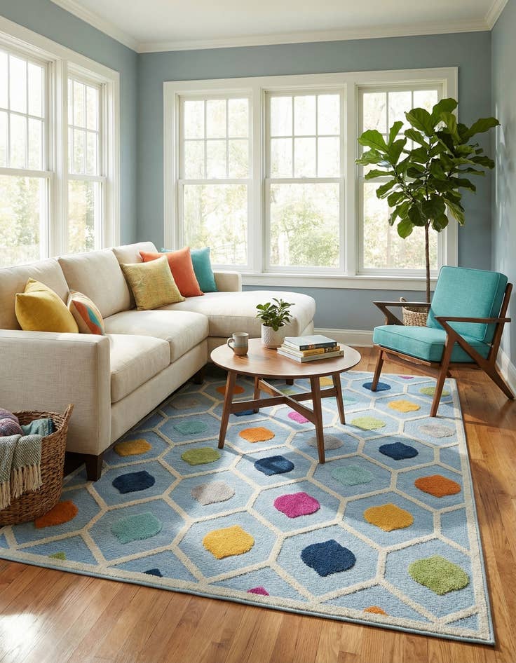 Detail image of 5' 3 x 8' Easy-Clean Aruba Indoor / Outdoor Rug