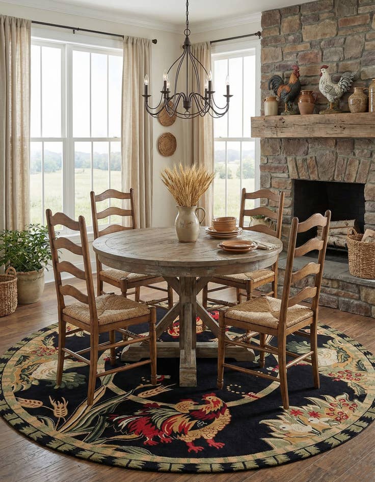 Detail image of  13' x 13' Pastoral Round Rug