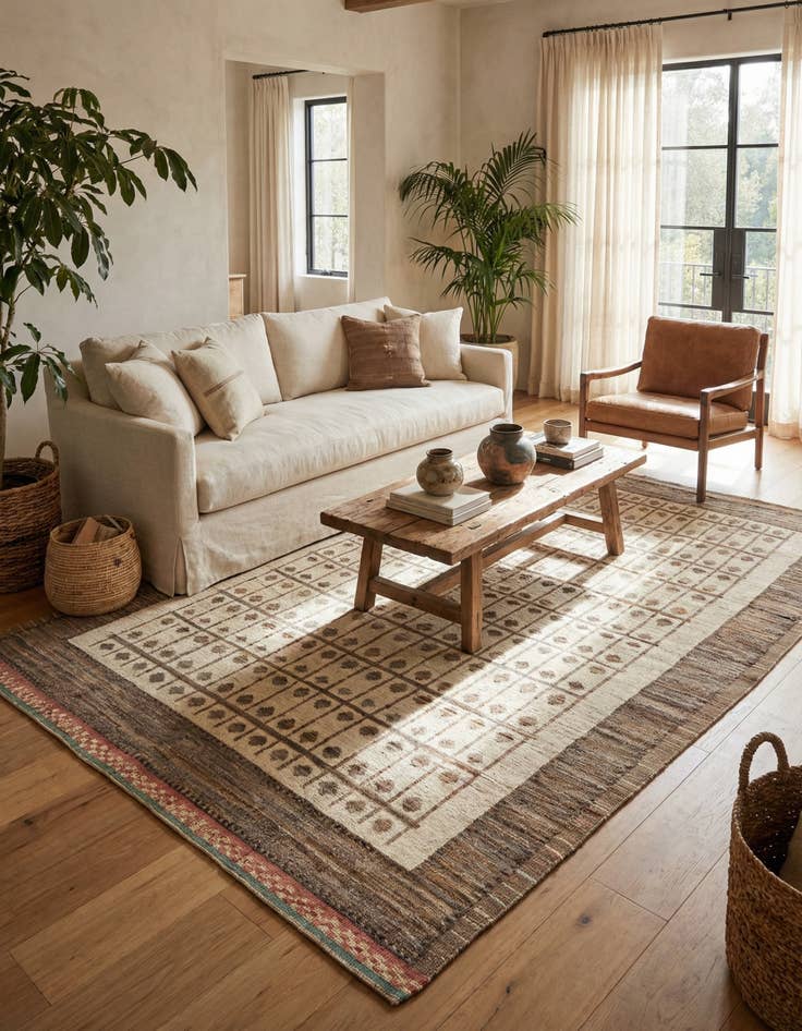 Detail image of  8' 2 x 10' 2  Hand Knotted Moroccan Wool Rug