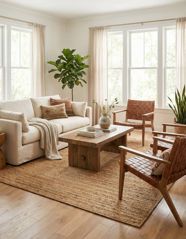 Detail image of 7' 10 x 7' 10  Hand Braided Jute Luxe Square Rug