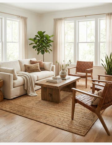 Natural Handmade Braided Jute Luxe Square Rug