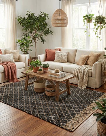 5' 1 x 8' Hand Woven Chindi Trellis Rug