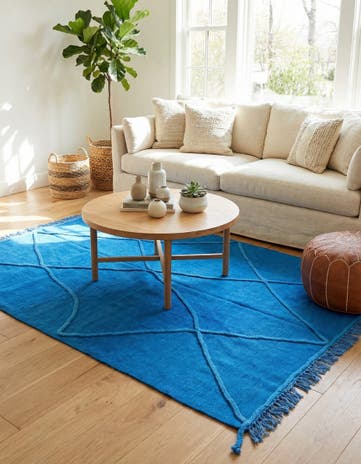 4' 10 x 6' 9 Hand Knotted Moroccan Wool Rug