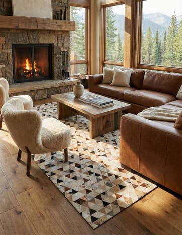 7' 11 x 9' 10 Cowhide - Patchwork Rug