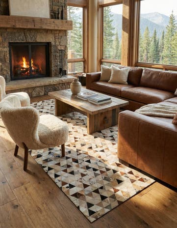 7' 11 x 9' 10 Cowhide - Patchwork Rug