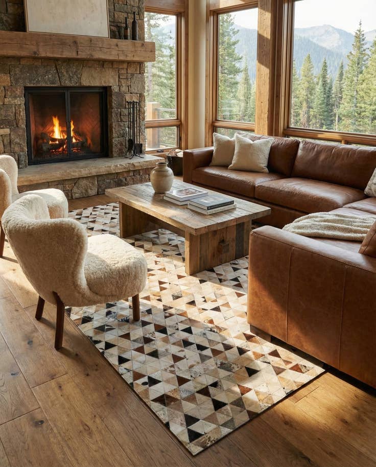 Detail image of 7' 11 x 9' 10 Cowhide - Patchwork Rug