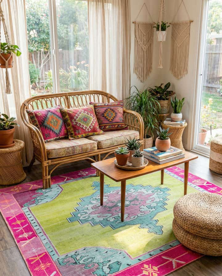 7' 6 x 7' 6 Washable Timeless Square Rug