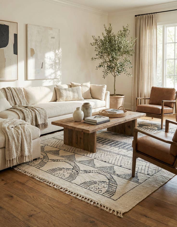 Detail image of 8' 1 x 10' 9  Hand Knotted Moroccan Wool Rug