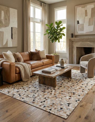5' 4 x 7' 7 Cowhide Stocks Rug