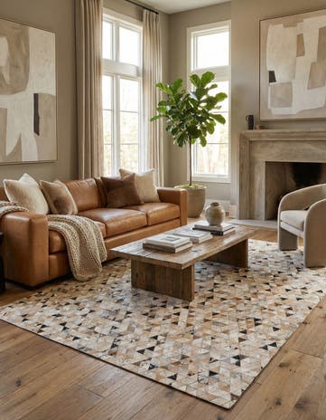 5' 4 x 7' 7 Cowhide Stocks Rug