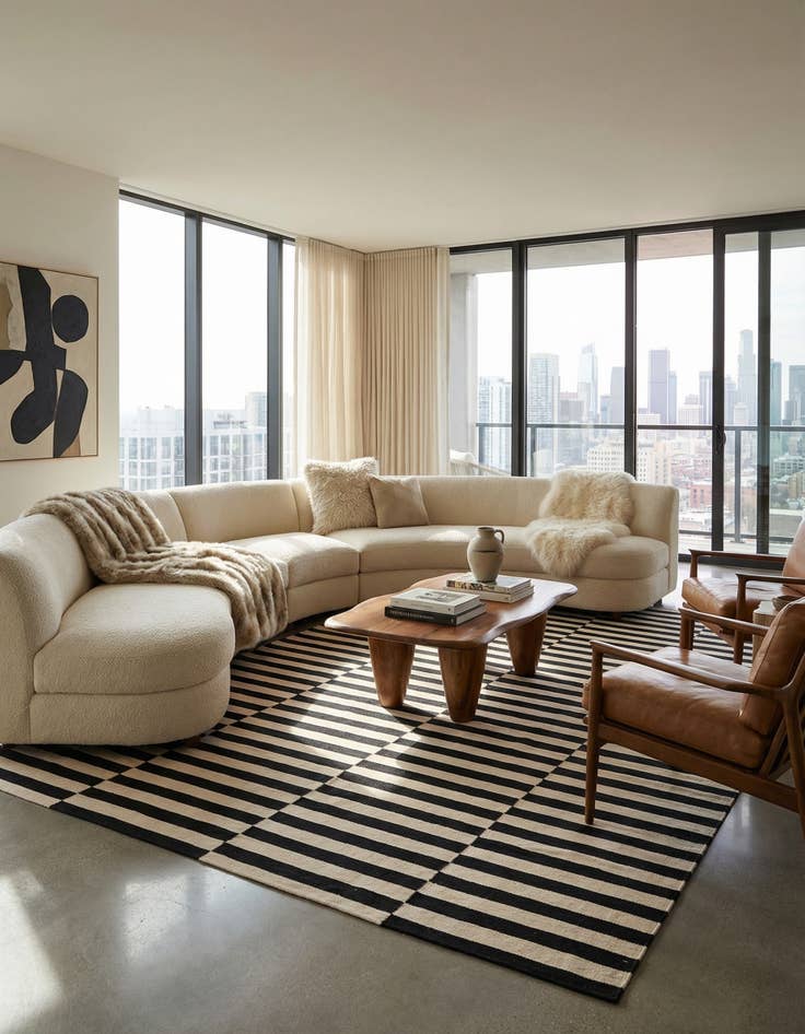 Detail image of 8' 5 x 11' 5  Hand Woven Kilim Modern Wool Rug