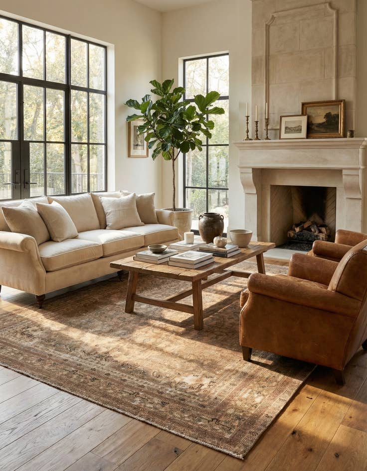 Detail image of 6' 4 x 7' 9  Hand Knotted Ultra Vintage Persian Wool Rug