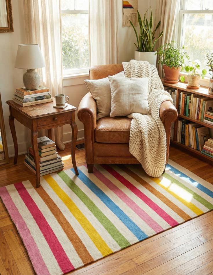 Detail image of  4' 2 x 6' 1  Hand Knotted Gabbeh Wool Rug