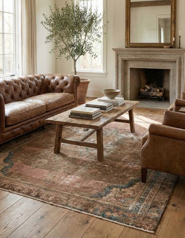 6' 5 x 9' Hand Knotted Ultra Vintage Persian Wool Rug