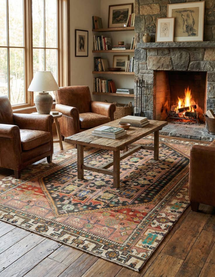 Detail image of 5' 6 x 9' 5 Hamedan Rug