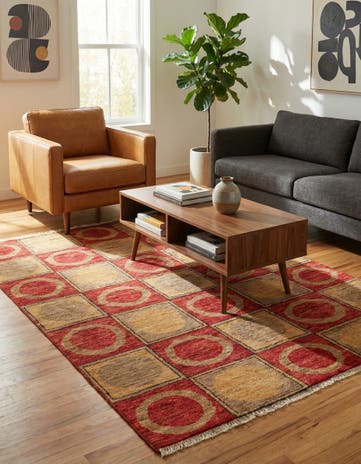 3' 9 x 6' Hand Knotted Modern Ziegler Rug