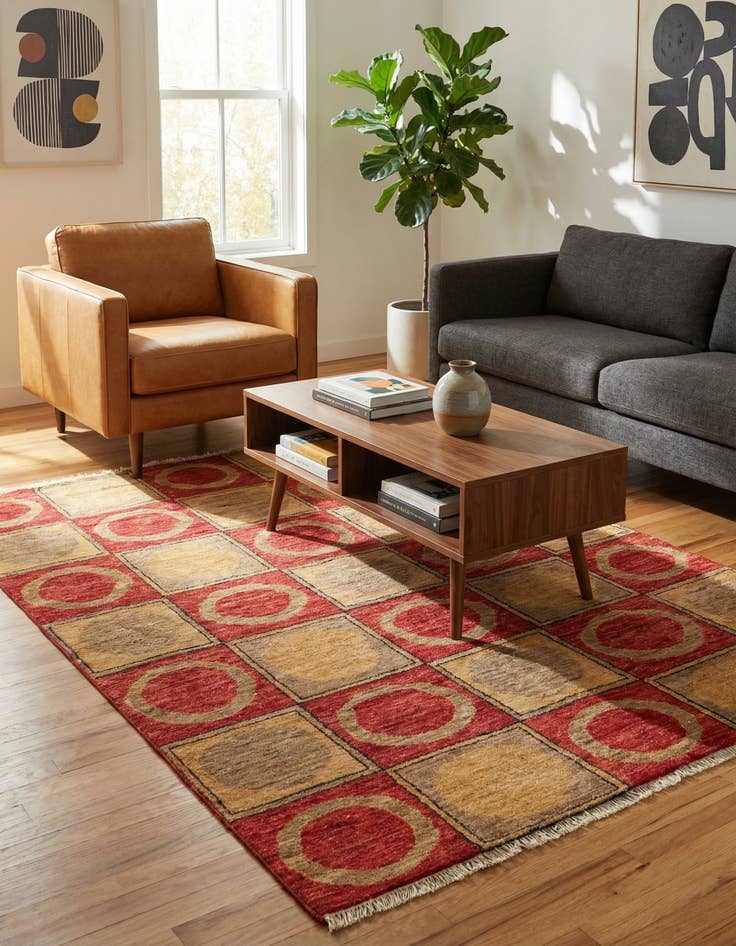 Detail image of 3' 9 x 6'  Hand Knotted Modern Ziegler Rug