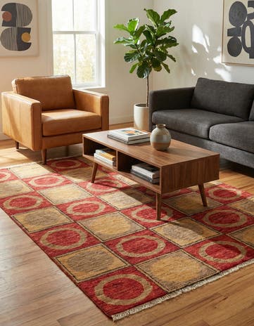 3' 9 x 6' Hand Knotted Modern Ziegler Rug